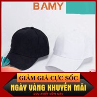 {ẢNH THẬT}  Mũ (Nón) Lưỡi Trai, Mũ Phớt Nam Nữ Trơn 2 Màu Đen, Trắng Hottrend-HANASHOP