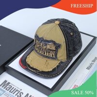 [Ảnh thật] Mũ Nón Ông Địa True Religion Nón Kết Jean Bụi Chất Liệu Jean Dày Dặn Khóa Đồng Dây Da Chắc Chắn Đầy Đủ Tem