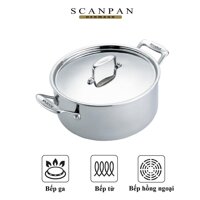 Ảnh thật Nồi inox đáy từ cao cấp Scanpan Fusion 24cm-5.2L 74252400, đúc liền 5 lớp, tay cầm chống nóng, dùng máy rửa bát