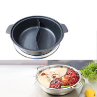 [Ảnh thật] Nồi lẩu 2 ngăn 24cm l 26cm l 30cm gang nhôm chống dính đúc nguyên khối