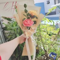 [Ảnh thật] Quà tặng 2 hoa hồng và 4 lưu ly bằng len handmade