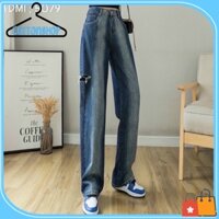 (Ảnh thật) Quần jean ống đứng rách sườn, màu ombre lạ mắt