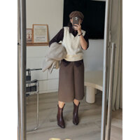 [Ảnh thật] quần ngố dạ lửng cạp chun sau-CAMkorea