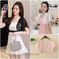[Ảnh thật - Sẵn từ S - 2XL] Áo khoác ren hoa tay ngắn dáng lửng khoác ngoài chất đẹp, văn phòng, đi tiệc, che bắp tay