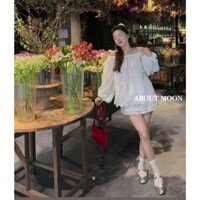 [Ảnh Thật] Set Áo Trễ Vai Thô Boi Mix Chân Váy Ren Bèo 3 Tầng Sang Chảnh Limosa Màu Trắng