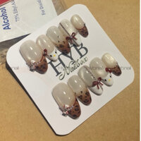 (ảnh thật  shop  chụp ) Nailbox thiết kế hello kitty H103 , nail y2k  , nail kỉ yếu