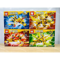 (ẢNH THẬT SHOP TỰ CHỤP) Combo 4 bộ Mô hình đồ chơi lắp ráp Ninja Rồng Master robot ninja go rồng thiêng trỗi dậy rồng