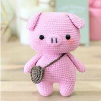 [Ảnh Thật] Thú Bông Len Heo Con Đi Học