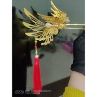 (Ảnh thật) Trâm cài tóc cổ trang cô dâu phượng hoàng bay