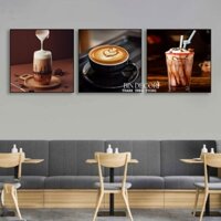 (ẢNH THẬT) Tranh treo tường cà phê 63 trang trí decor quán có sẵn khung kèm đinh