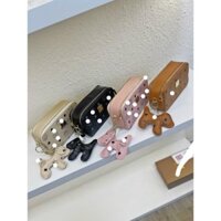 Ảnh Thật túi đeo chéo da nam nữ cao cấp kèm móc choa đủ màu có hộp kèm