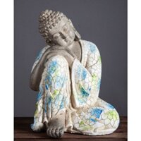 (Ảnh  thật )Tượng Phật An Nhiên Áo Hoa Composite Cao 20cm, Tượng Phật Ngủ An Nhiên Decor Nhà Cửa, Sân Vườn, Bàn Làm Việc