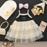 [Ảnh Thật] Váy Công Chúa Bé Gái SiRi Baby Hai Dây Đen Cao Cấp Lưới 2 Lớp 2024 Order
