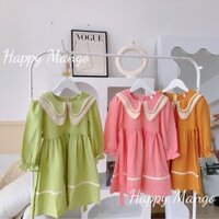 [Ảnh Thật] VÁY ĐŨI CỔ PHA DÀI TAY CHO BÉ GÁI-VÁY THU ĐÔNG DÀI TAY CHO BÉ GÁI