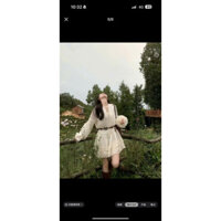 [Ảnh thật] váy ren bèo babydoll kèm đai con bướm 643-CAMkorea