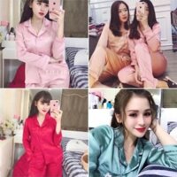 [ẢNH THẬT+VIDEO] Bộ lụa dài tay viền bèo xinh xắn nơ túi [Loại 1 Cao cấp]