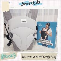 [ẢNH THẬT + VIDEO] Địu em bé 3 tư thế có đỡ cổ sơ sinh thoáng khí, chống gù cho bé Comfy Baby màu xám