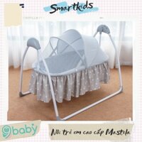 [ẢNH THẬT + VIDEO] Nôi điện tự động điều khiển từ xa cho bé sơ sinh tới 2 tuổi Mastela SG239 màu xám hình sao