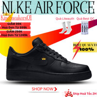 [Ảnh Thật+ Video]Giày Thể Nao Nam Nữ  _Nike Air _Force 1 Triple Black Full Đen Best Quảng Châu Full Box