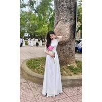 (ảnh thật)Áo dài học sinh sinh viên mới nhất, mẫu áo dài trắng tay bồng, mẫu áo dài thiết kế - Áo dài Thúy Linh