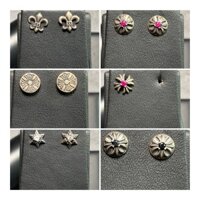 [ẢNH THẬT][BẠC 925]Bông tai Chrome heart bạc khối 925 cao cấp đơn vị tính 1 cái.