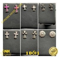 [ẢNH THẬT]Bông tai Chrome heart bạc khối 925 cao cấp đơn vị tính 1 cái fullbox - Chrome Heart Store