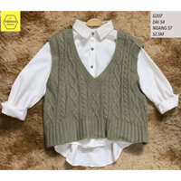 [ẢNH THẬT]G207 Áo gile len nam nữ cổ tim ulzzang hàng 2hand TIEM2021