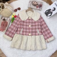 ảnh thật/hàng sẵn/áo khoác dạ tweed dáng ngắn cổ tiểu thư phối lông thỏ mịn,áo lót lông toàn bộ hàng đẹp mẫu 2022