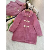 ảnh thật/hàng sẵn/áo khoác lông cừu dáng lửng khuy sừng sz SML mẫu 2022