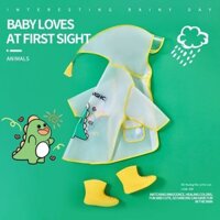 [Ảnh thật/Sẵn] Áo mưa trẻ em mẫu giáo bé 3 tuổi 6 tuổi 7 tuổi bé trai và bé gái áo mưa và ủng đi mư