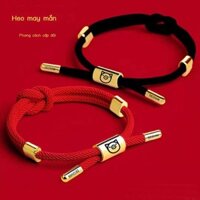 [Ảnh thật/Sẵn]  Dây thừng màu đỏ bện nút thắt vòng tay cung hoàng đạo lợn may mắn cặp đôi trai gái