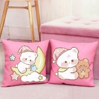 [Ảnh thật/Sẵn]  Gối ôm thêu chữ thập thêu chữ thập in họa tiết mẫu mới hoạt hình cặp đôi hoạt hình