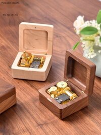 [Ảnh thật/Sẵn]  Hộp nhạc lên dây cót bằng gỗ nguyên khối kiểu cổ điển dành cho bé trai và bé gái qu