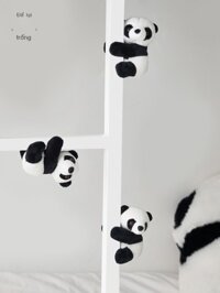 [Ảnh thật/Sẵn] Kẹp gấu trúc đồ chơi sang trọng Búp bê nhỏ nghiêng đầu dễ thương trang trí mặt dây c