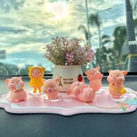 [Ảnh thật/Sẵn] Sáng Tạo Xe Đồ Trang Trí Xe Ô Tô Điều Khiển Trung Tâm Hình Heo Mới Douyin Văn Phòng
