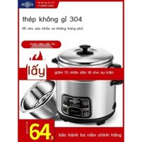 [Ảnh thật/Sẵn]Baihua thương hiệu nồi cơm điện inox 304 kiểu cũ nồi cơm điện 2-3-4 hộ gia đình 3L chính hãng thông thường