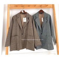[Ảnh thật/Video] Áo khoác dạ 2 lớp, 1 cúc. Áo Blazer 2 lớp Hàn Quốc - Dorita Boutique 💝