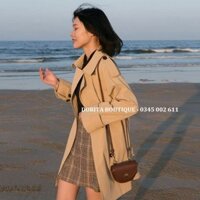 [Ảnh thật/Video] Áo khoác kaki, Áo mangto nữ dáng dài