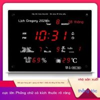 [Ảnh thật/Video] Ông sáng tạo LED kỹ thuật số lịch vạn niên đồng hồ treo tường phòng khách phòng ng
