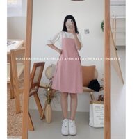 [Ảnh thật/Video] Set yếm 2 dây + áo voan trắng tay lửng Ulzzang - Dorita Boutique 💝
