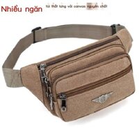[Ảnh thật/Video] Túi đeo thắt lưng vải canvas nhiều ngăn cho nam và nữ, túi đeo ngực nhỏ, ví chống