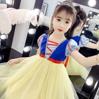 [Ảnh thật/Video] Váy Trắng Bạch Tuyết Quần Áo Trẻ Em 2 Mùa Hè Mới Trẻ Em Phong Cách Váy 5 Cô Bé Thờ
