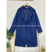 [Ảnh thật/video]/Áo khoác dạ nữ dáng dài cổ vest 2 hàng cúc,khoác dày dặn bên trong lót bông trần trám