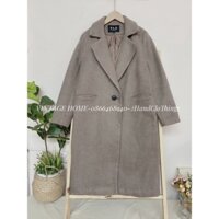 [Ảnh thật/video]/Áo khoác dạ nữ dáng dài cổ vest, 2 lớp lót lụa trong màu tây cực sang chảnh