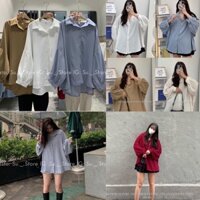 [Ảnh thật/Video]Áo sơ mi lụa TAY BỒNG hàng QUẢNG CHÂU Áo sơ mi form rộng basic