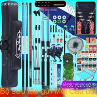 [Ảnh thật/Video]❀▨Bộ cần câu cá kết hợp bộ hoàn chỉnh của người mới tập cần tay cần câu cá chép diếc cần câu cá chép cần