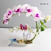 [Ảnh thật/Video]Lan hồ điệp giả hoa mô phỏng chậu hoa trang trí nhà phòng khách phòng ngủ văn phòng trang trí bàn hoa bộ