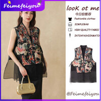 [Ảnh thực tế] Áo Vest nữ màu đen thoáng khí phong cách Trung Quốc mới cực kỳ hấp dẫn độc đáo mùa hè độc đáo