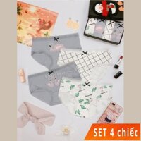 (ảnh tự chụp) Bộ 4 Quần Lót Nữ Sexy Cute - Set 05 - Hồng Hạc Flamingo