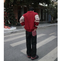 [ẢNH TỰ CHỤP] Quần jeans gập gấu caro đỏ, phong cách mùa lễ hội